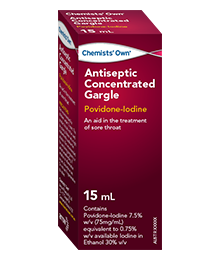 Chemists' Own Antiseptic Concentrated Gargle Povidone Iodine 15ml