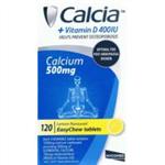 Calcia 500Mg + 400Iu Vit D Chewable 120 Tablets