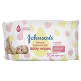Johnsons Baby Wipes Fragrance Free Travel 20 Pack