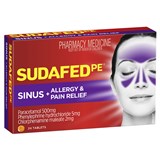 Sudafed PE Sinus  Allergy  Pain Relief 24 Tablets