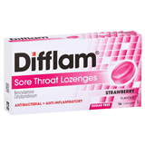 Difflam Lozenges Strawberry Sugar Free 16