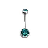 Rossan Double Jewelled Belly Bar 10mm BJ100710