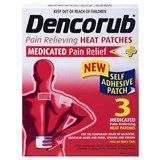 Dencorub Self Adhesive Heat Patches 3 Pack