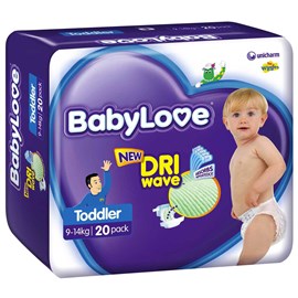Babylove Convenience Toddler 9 - 14kg 20 Pack