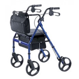 Hugo Rollator with a seat Pacific Blue