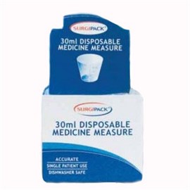Surgipack Medicine Measures Disposable 30ml 50 Pack (6319)