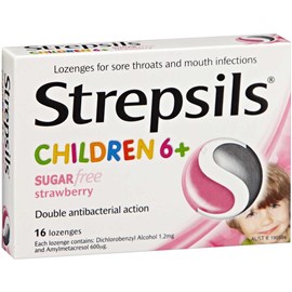 Strepsils Children 6+ Strawberry 16 Lozenges