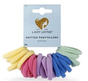 Lady Jane Pastel Soft Knitted Ponytailers 24 Pack 7783