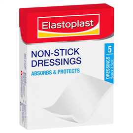 Elastoplast Non Stick Wound Pads 5cmx7.5cm 5 Pack