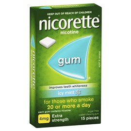 Nicorette Gum Icy Mint Extra Strength 4mg 15 Pieces