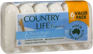 Country Life Fresh Linen Soap 6 Pack
