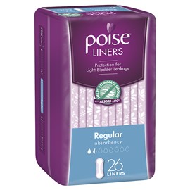 Poise Liners, Regular, Light Absorbency, 26 Liners