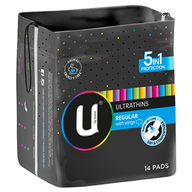 U Kotex Ultrathins Regular Wings 14 Pack