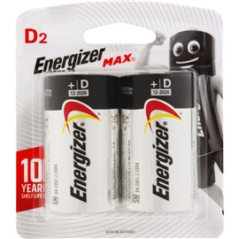 Energizer Battery MAX D Batteries 2 Pack