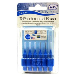 Tepe Interdental Brush 0.6mm (Blue) 6 pack