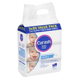 Curash Wipes Soothing 80 x3 Pack