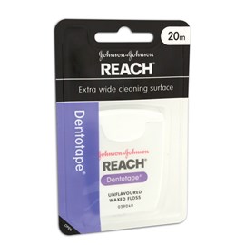 Reach Dentotape Unflavoured Waxed Floss 20m x 6 pcs.