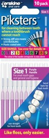 Piksters Size 1 Purple Interdental Brush 10 Pack
