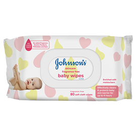 Johnson's Baby Wipes Fragrance Free Refill 80 Wipe