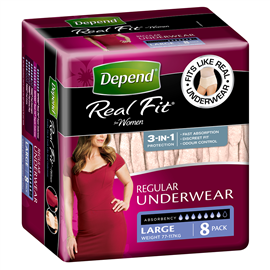 Depend Underwear Realfit For Women Large 8 Packs