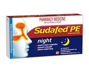 Sudafed PE Night 24 Tablets