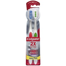 Colgate Toothbrush Optic White Platinum Soft 2 Pack