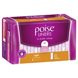 Poise Light Liners Female White 18 liners