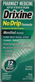 Drixine No Drip Menthol Nasal Spray 15ml