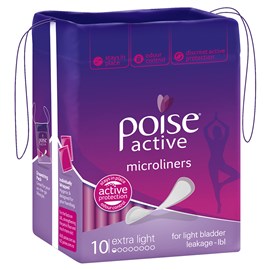 Poise Active Microliners, Extra Light Absorbency, 10 Liners