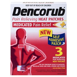 Dencorub Self Adhesive Heat Patches 3 Pack