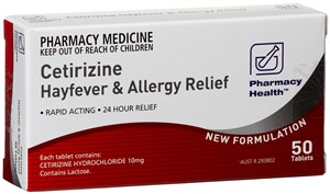 Pharmacy Health Cetirizine 10mg 50