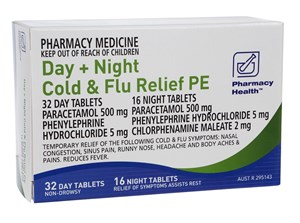 Pharmacy Health Cold & Flu PE Day + Night 48 Tablets