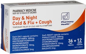 Pharmacy Health Cold & Flu + Cough Day + Night 48 Tablets