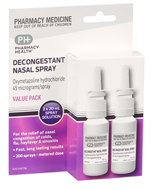 Pharmacy Health Decongestant Nasal Spray Value Pack