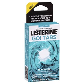 Listerine Go! Tabs Chewable Tablets Clean Mint 16 Pack