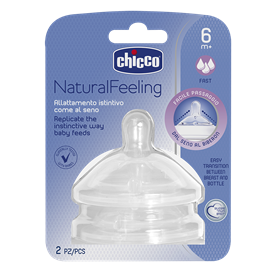Baby Chicco Silicone Teat - 6m+ Fast Flow 2pk