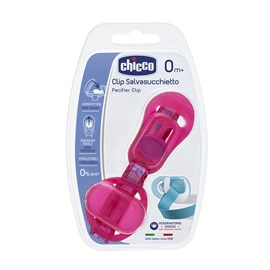 Baby Chicco Soother Clip with Teat Cover - Pink