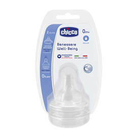 Baby Chicco Silicone Teat - 0m+ Regular Flow