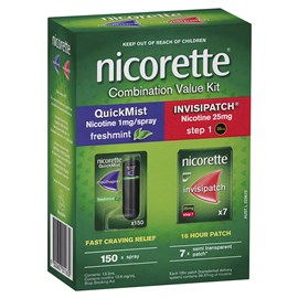 Nicorette Quit Smoking Nicotine Combination Value Kit Quick Mist And Invisipatch