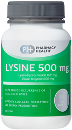 Pharmacy Health Lysine 500mg 100 Capsules