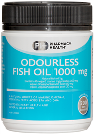 Pharmacy Health Odourless Fish Oil 1000mg 200 Capsules