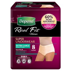 Depend Super Underwear for Women ExtraLarge 8 Pack