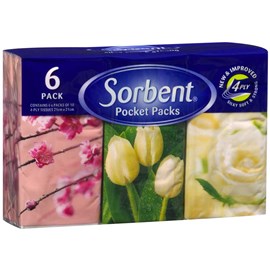 Sorbent Tissues Pocket 6 Packs