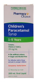 Pharmacy Choice Paracetamol Syrup Children's 1-5years old 200mL