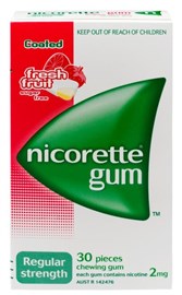 Nicorette Gum Freshfruit Regular Strength 2mg 30 Pieces