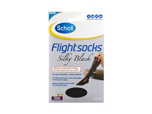 Scholl Flight Socks Ladies Silky Black W 6-8