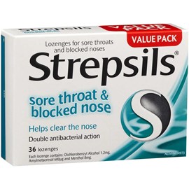 Strepsils Sore Throat & Blocked Nose 36 Lozenges