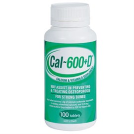 Cal-600+D  Calcium + Vitamin D 100 Tablets