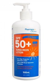 Pharmacy Choice Sunscreen Dry Touch 50+ Pump 500 ml