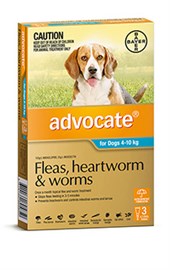 Advocate Flea, Heartworm And Worm Treatment for Dogs 4-10kg 3Tabs